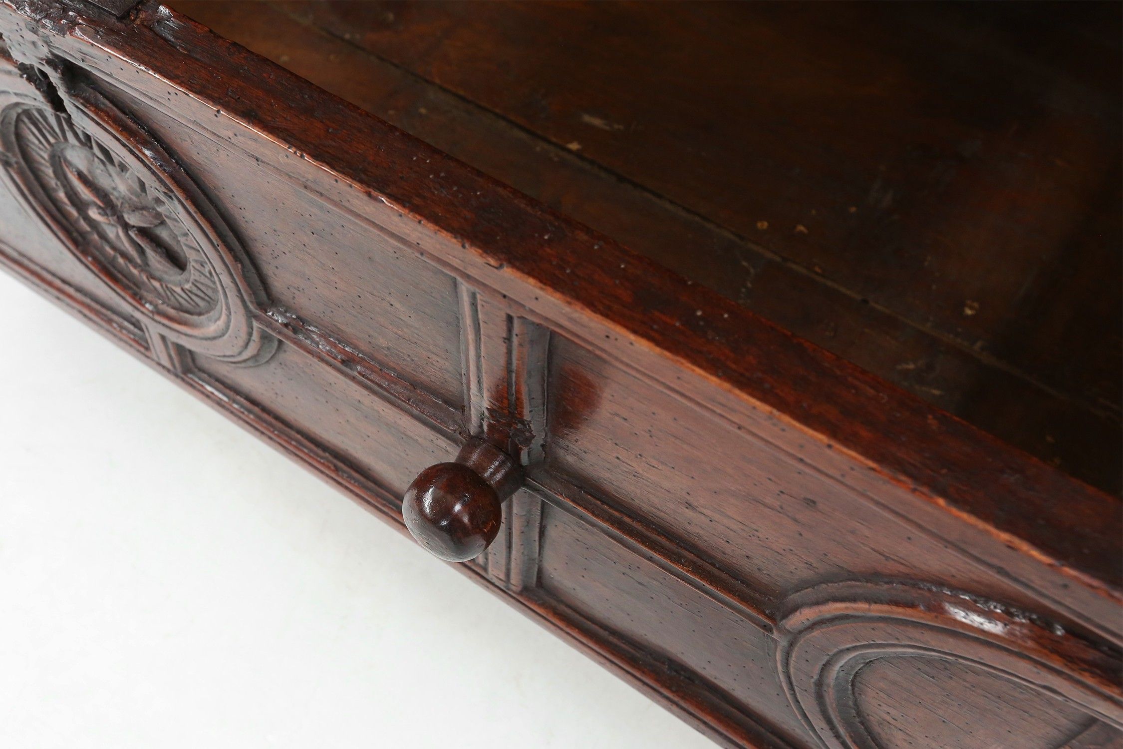 Unique 16th century French geometric sideboard in oakthumbnail